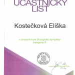 Diplom, Eliška Kostečková, BO-okresní kolo